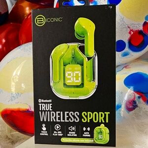 BRAND NEW Biconic True Wireless Sport Earphones (Lime Green)